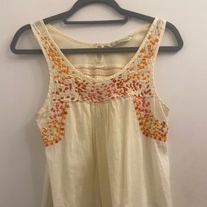 Stitched White Tank Top